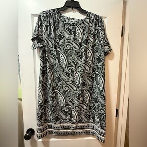 Kim Rogers Black and White Paisley Dress